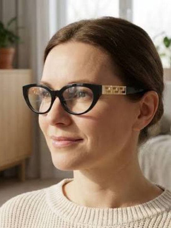 Versace VE3383 GB1 Black Cat Eye Women Eyeglasses Authentic NEW main image 11